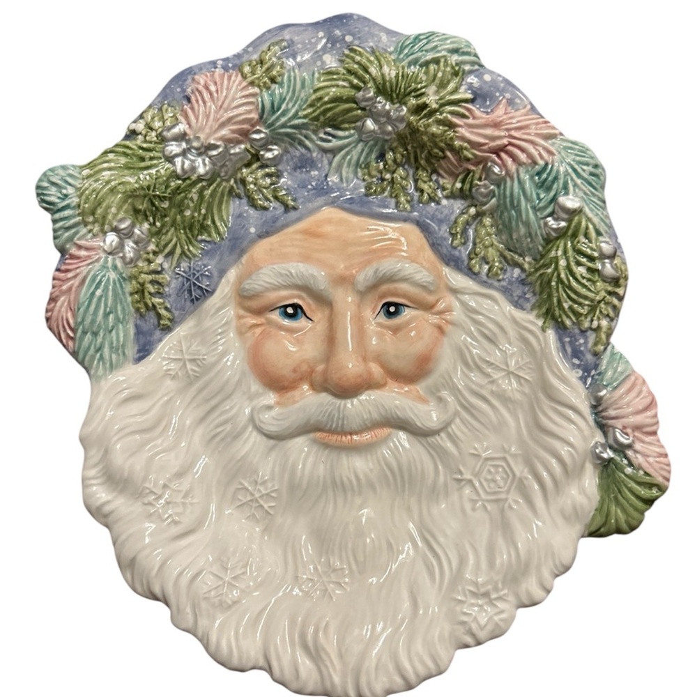 Santa Fitz & Floyd ceramic Santa cookie plate